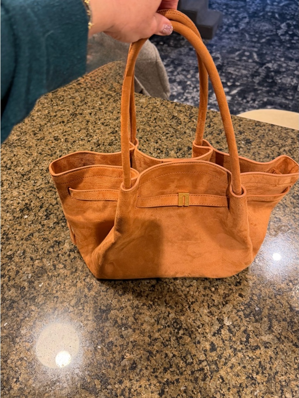 JW PEI Brown Structured Tote with Gold Accent - Picture 5 of 11
